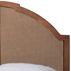 New Kirklands Home Walnut Rattan Kelly Queen Platform Bed Brown