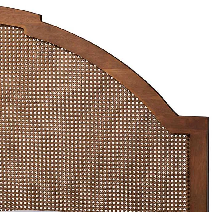 Best Kirklands Home Walnut Rattan Queen Storage Bed Brown