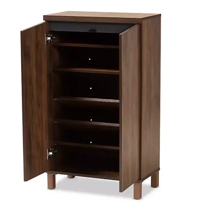 Sale Kirklands Home Walnut Slim Shoe Storage Cabinet Brown