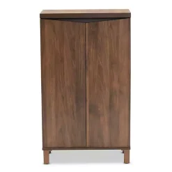 Sale Kirklands Home Walnut Slim Shoe Storage Cabinet Brown