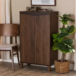 Sale Kirklands Home Walnut Slim Shoe Storage Cabinet Brown