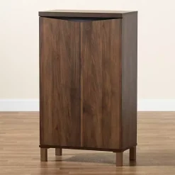 Sale Kirklands Home Walnut Slim Shoe Storage Cabinet Brown