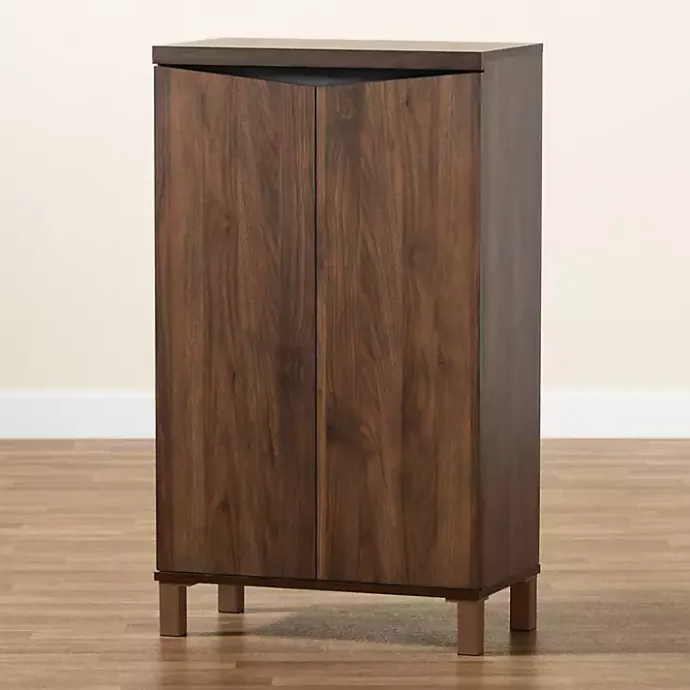 Sale Kirklands Home Walnut Slim Shoe Storage Cabinet Brown