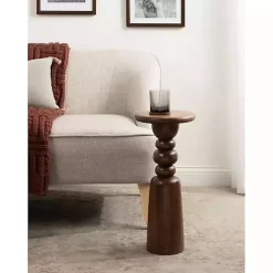 Clearance Kirklands Home Walnut Tirollo Accent Table Brown