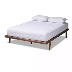 Online Kirklands Home Walnut Wood Full Platform Bed Brown