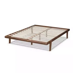 Online Kirklands Home Walnut Wood Full Platform Bed Brown