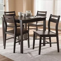 Kirklands Home Walnut Contemporary Wood 5-pc. Dining Set