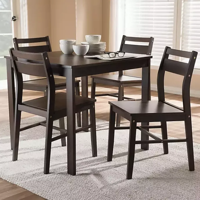 Kirklands Home Walnut Contemporary Wood 5-pc. Dining Set