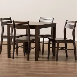 Kirklands Home Walnut Contemporary Wood 5-pc. Dining Set