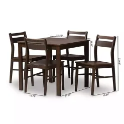 Kirklands Home Walnut Contemporary Wood 5-pc. Dining Set