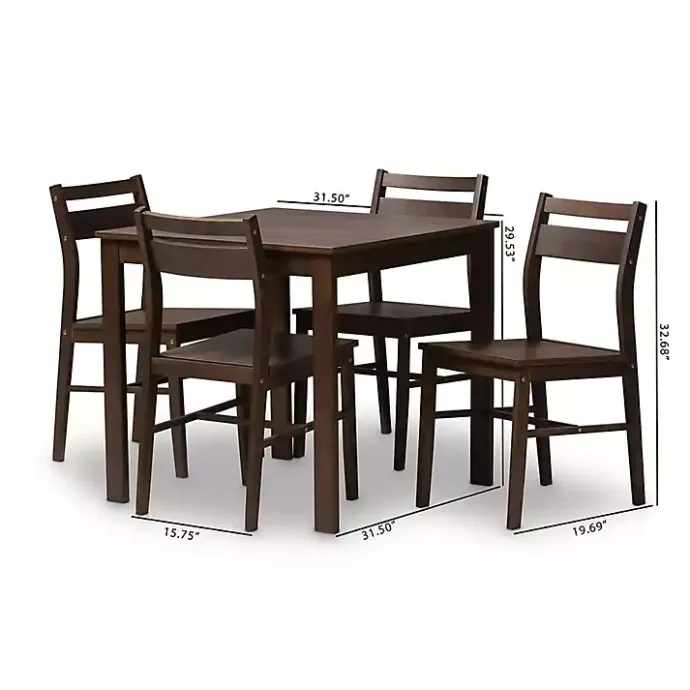 Kirklands Home Walnut Contemporary Wood 5-pc. Dining Set