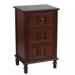 Sale Kirklands Home Walnut 3-Drawer Winne Accent Table Brown