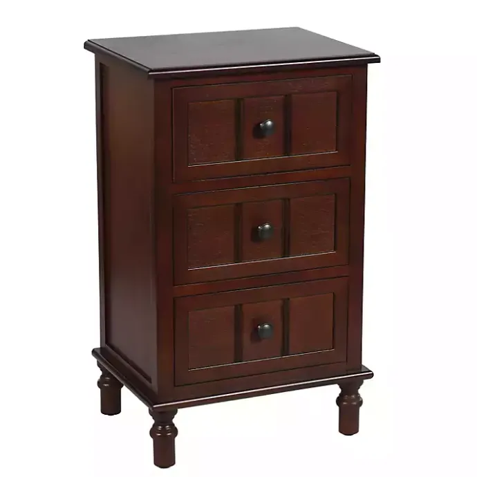 Sale Kirklands Home Walnut 3-Drawer Winne Accent Table Brown