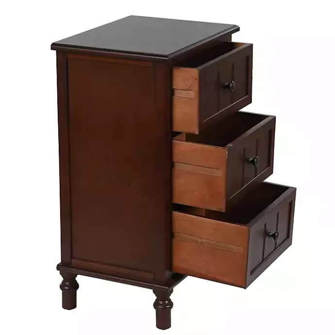Sale Kirklands Home Walnut 3-Drawer Winne Accent Table Brown
