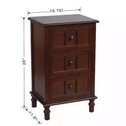 Sale Kirklands Home Walnut 3-Drawer Winne Accent Table Brown