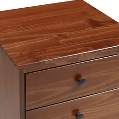 New Kirklands Home Walnut 3-Drawer Wood Nightstand Brown