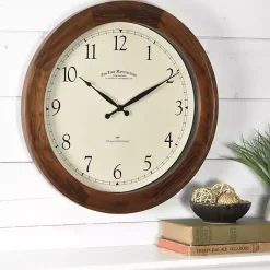 Best Kirklands Home Walnut Garrison Wooden Wall Clock