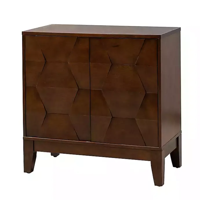 Best Kirklands Home Walnut Geometric Mabel 2-Door Cabinet Brown