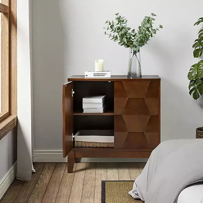 Best Kirklands Home Walnut Geometric Mabel 2-Door Cabinet Brown