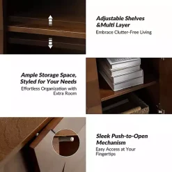 Best Kirklands Home Walnut Geometric Mabel 2-Door Cabinet Brown