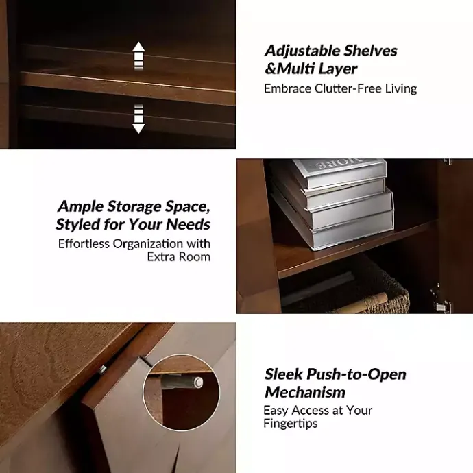 Best Kirklands Home Walnut Geometric Mabel 2-Door Cabinet Brown