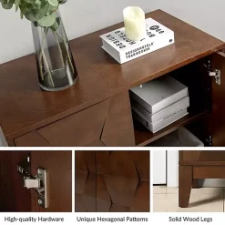 Best Kirklands Home Walnut Geometric Mabel 2-Door Cabinet Brown