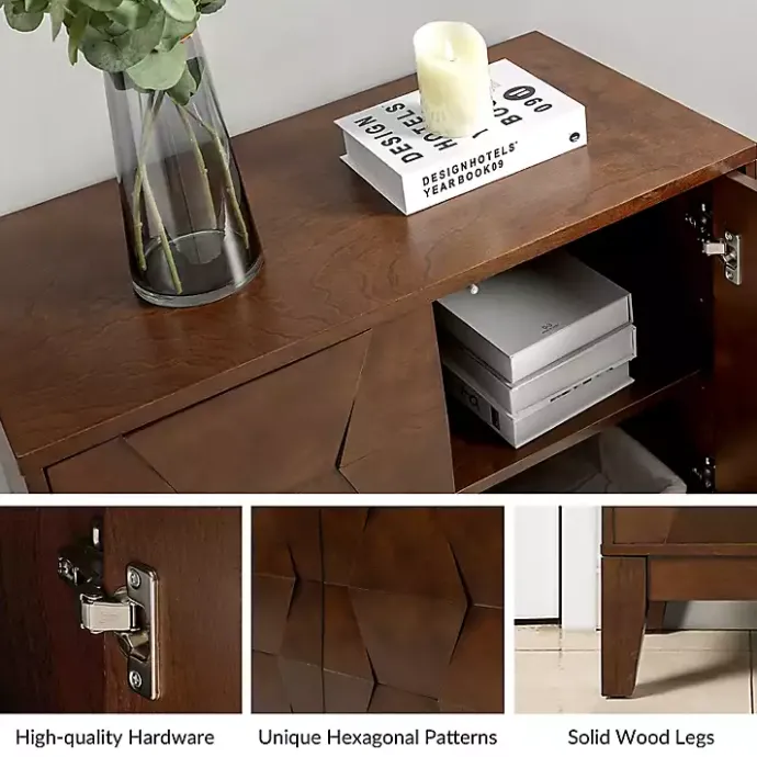 Best Kirklands Home Walnut Geometric Mabel 2-Door Cabinet Brown