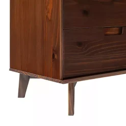 Discount Kirklands Home Walnut Grooved Handle 6-Drawer Dresser Brown