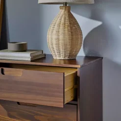 Discount Kirklands Home Walnut Grooved Handle 6-Drawer Dresser Brown