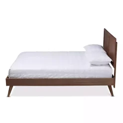 Best Kirklands Home Walnut Inset Paneling Platform Queen Bed Brown