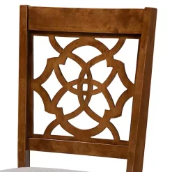 Best Kirklands Home Walnut Lylah Upholstered Dining Chairs, Set of 4 Gray