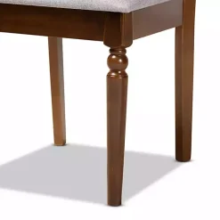 Best Kirklands Home Walnut Lylah Upholstered Dining Chairs, Set of 4 Gray
