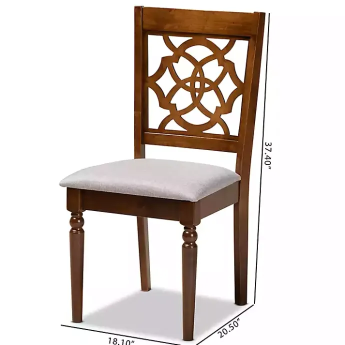 Best Kirklands Home Walnut Lylah Upholstered Dining Chairs, Set of 4 Gray