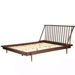 Discount Kirklands Home Walnut Mid-Century Modern Queen Bed Frame Brown