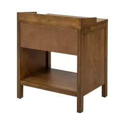 Outlet Kirklands Home Walnut Mid-Century Modern Carved Nightstand Brown