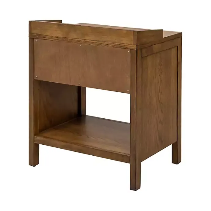 Outlet Kirklands Home Walnut Mid-Century Modern Carved Nightstand Brown
