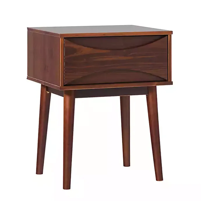 Best Kirklands Home Walnut Mid-Century Modern Nightstand Brown