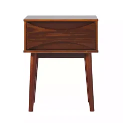 Best Kirklands Home Walnut Mid-Century Modern Nightstand Brown
