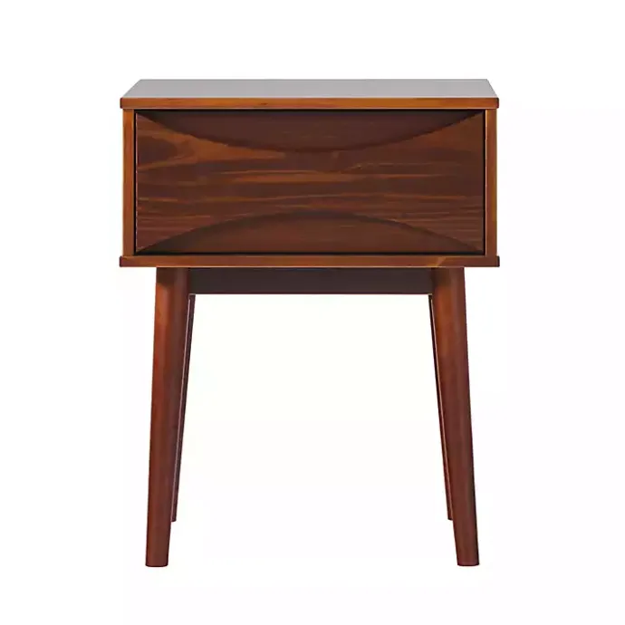 Best Kirklands Home Walnut Mid-Century Modern Nightstand Brown