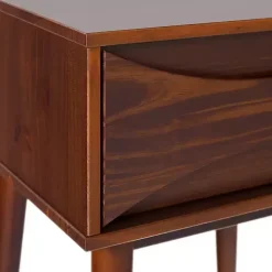 Best Kirklands Home Walnut Mid-Century Modern Nightstand Brown