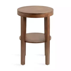 Sale Kirklands Home Walnut Round Talen Accent Table Brown