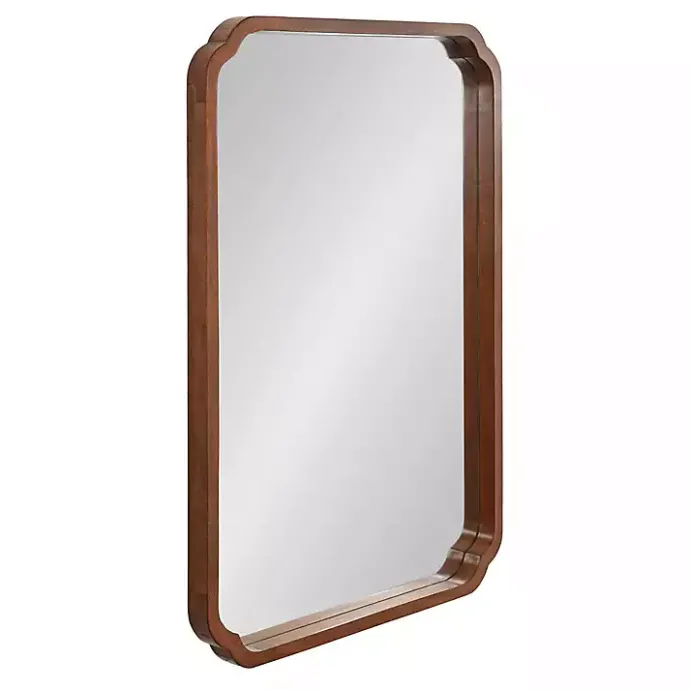 Sale Kirklands Home Walnut Scallop Rectangle Wall Mirror