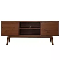Online Kirklands Home Walnut Solid Wood TV Console Brown