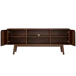 Online Kirklands Home Walnut Solid Wood TV Console Brown
