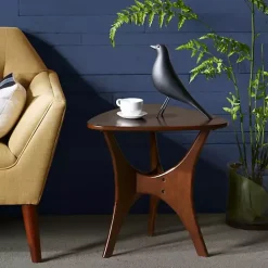 Online Kirklands Home Walnut Triangle Modern Accent Table Brown