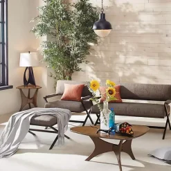 Hot Kirklands Home Walnut Triangle Modern Coffee Table Brown