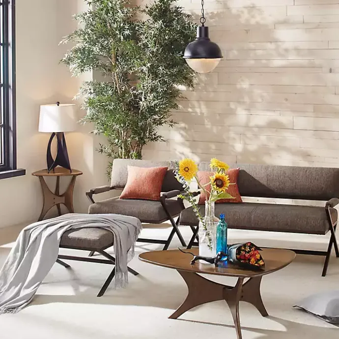 Hot Kirklands Home Walnut Triangle Modern Coffee Table Brown