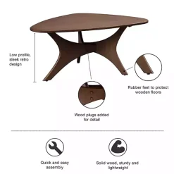 Hot Kirklands Home Walnut Triangle Modern Coffee Table Brown