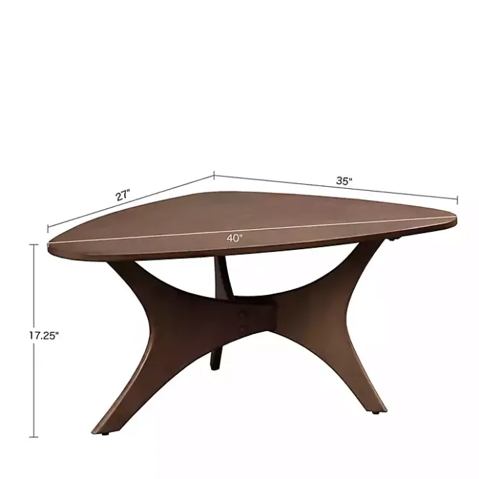Hot Kirklands Home Walnut Triangle Modern Coffee Table Brown