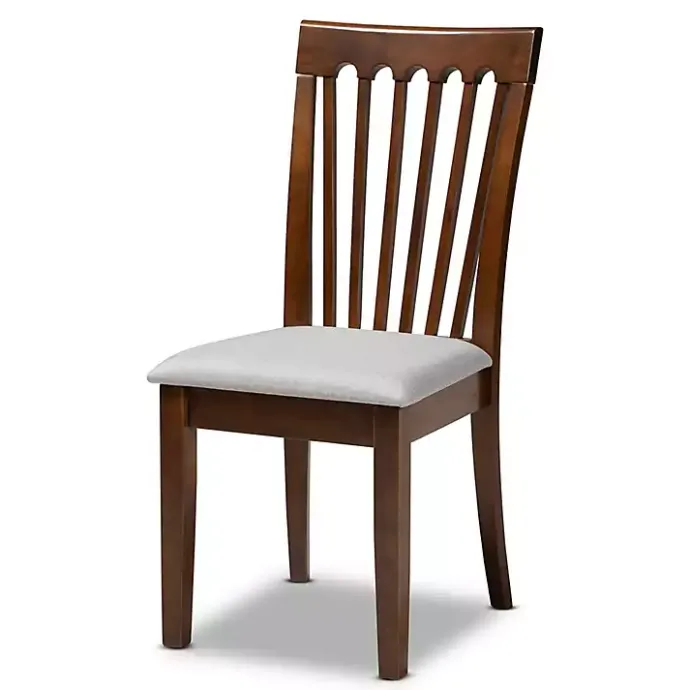 Outlet Kirklands Home Walnut Upholstered Minette 4-pc. Dining Chair Set Gray